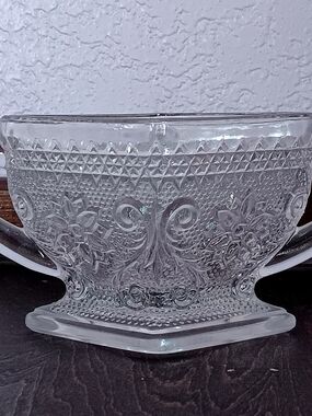 Vintage MCM Indiana Glass Sugar Bowl Sandwich Pattern